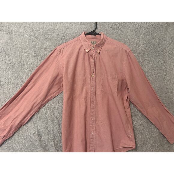 J.Crew Slim Fit Red Micro Stripe Button Down Shirt Men’s Large 100% Cotton - Picture 2 of 8